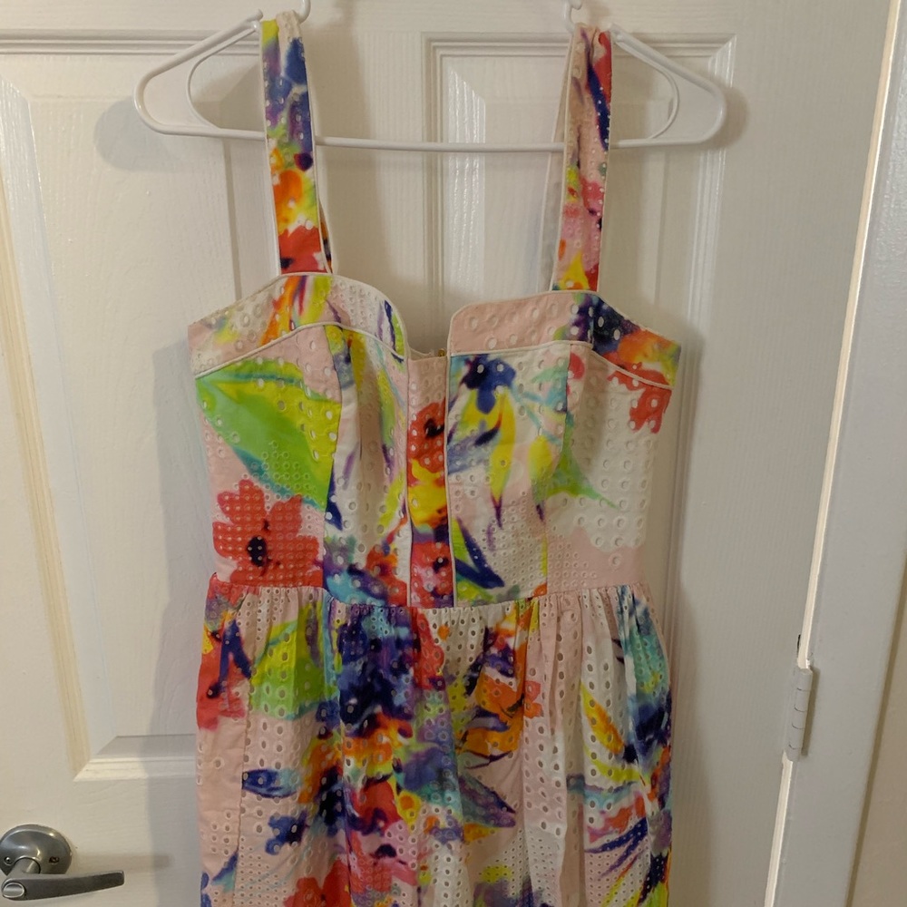 Colorful Flower Printed Embroidered Dress
